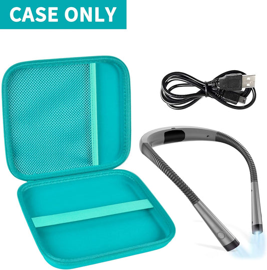 GWCASE Case Compatible with Glocusent/for Vekkia/for LITOM/for LEDGLE/for TAKKUI/for TSINGREE LED Neck Reading Light Book Light for Reading. Storage Carrying Holder for USB Cable (Box Only) -Green