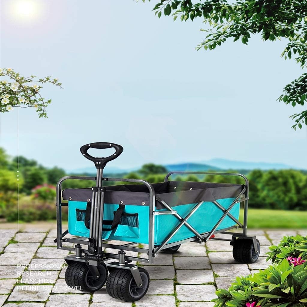 Hand Trucks,Outdoor Four-Wheel Foldicampicar, Picnic Campicar,All Trailer, Travel Supermarket Push-Pull Cart, Foldable and Wear-Resistant Trolleys/D/a