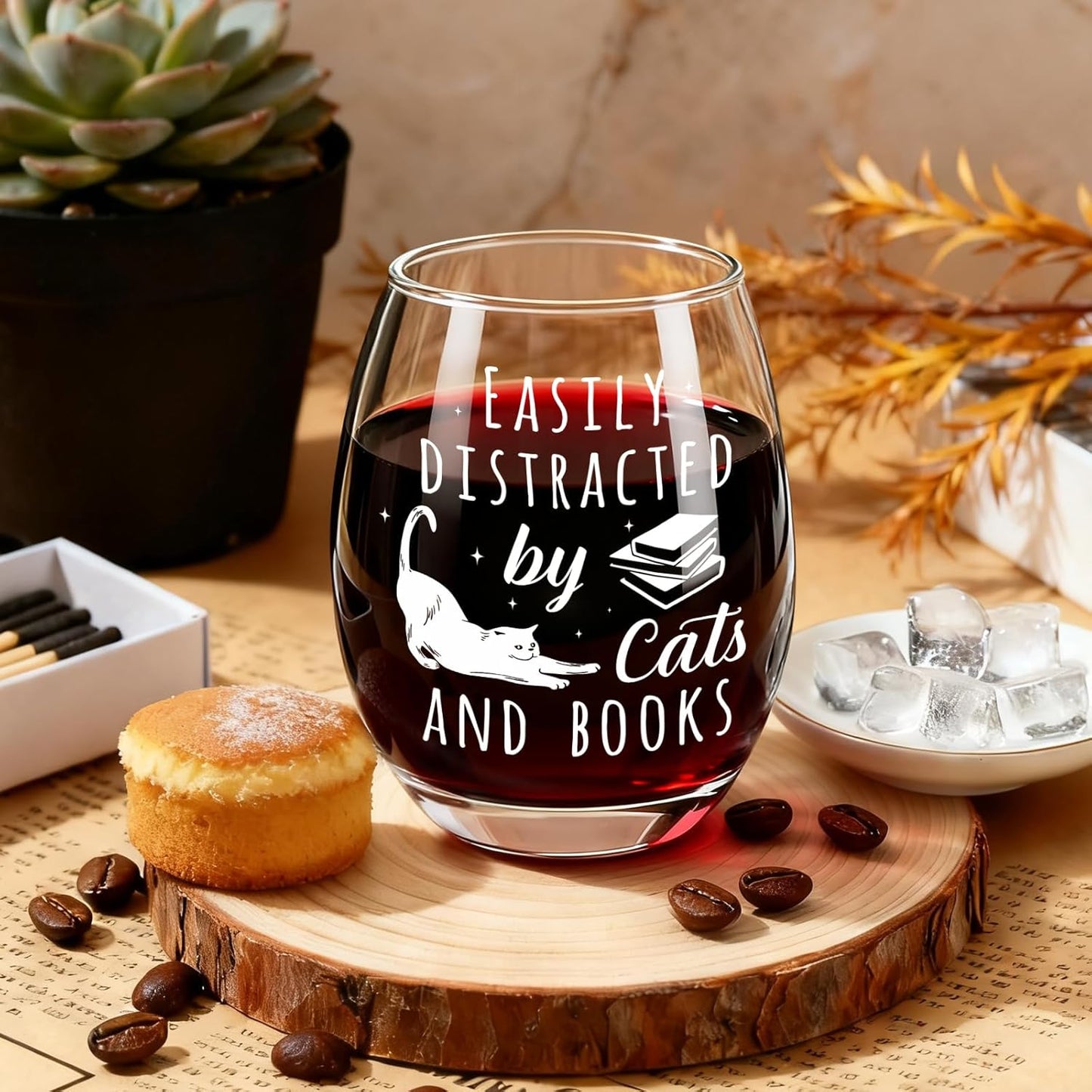 Bookish Wine Glass Gifts for Women Cat Book Lovers, Easily Distracted By Cat And Books glass, Funny 15oz Wine Glasses Birthday Christmas Reading day Gift for Her, Him, Readers, Bookworm, Librarians-48