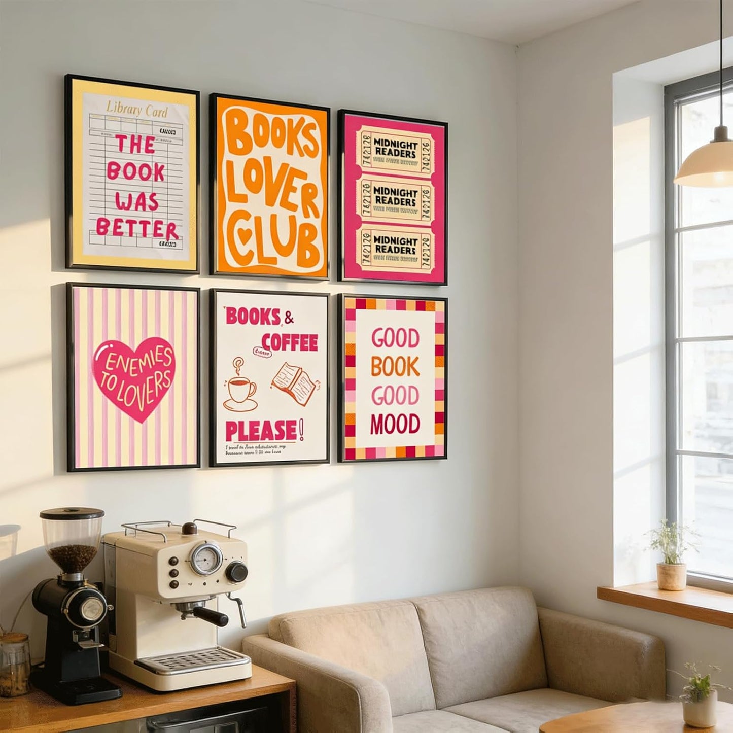 6Pcs Funny Reading Quotes Wall Art Book Reading Painting Pictures Wall Decor Trendy Preppy Book Club Poster Prints Artwork For Classroom Library Cafe Home Decoration 8X10 Unframed
