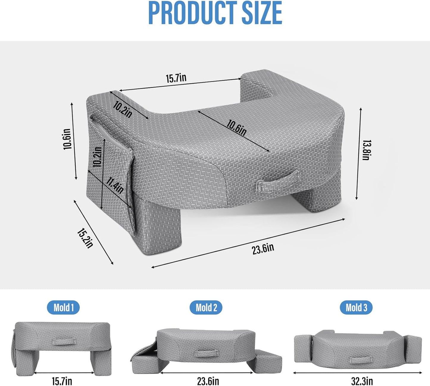 LEBENGURU Reading Pillow for Laptop, Extra Large Armrest Gaming Pillow for Working, Hight Adjustable Lap Desk Pillow for Adult Sitting in Bed, Floor, Sofa