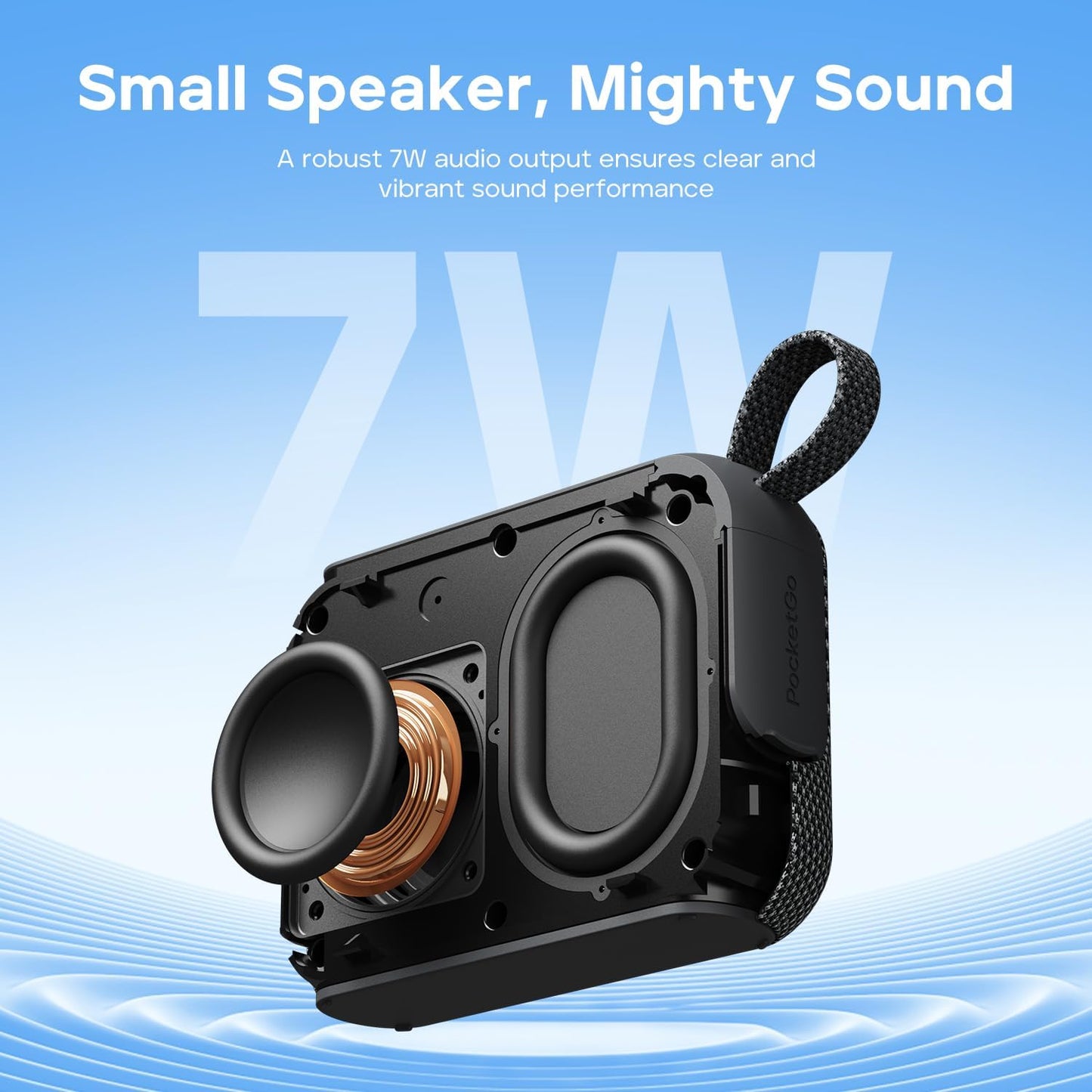 Tribit PocketGo Bluetooth Shower Speaker, IP68 Waterproof/Dustproof, Portable Speaker with 20H Playtime, Wireless, BT6.0, Supports TF Card, Electronics for Travel/Outdoors/Home