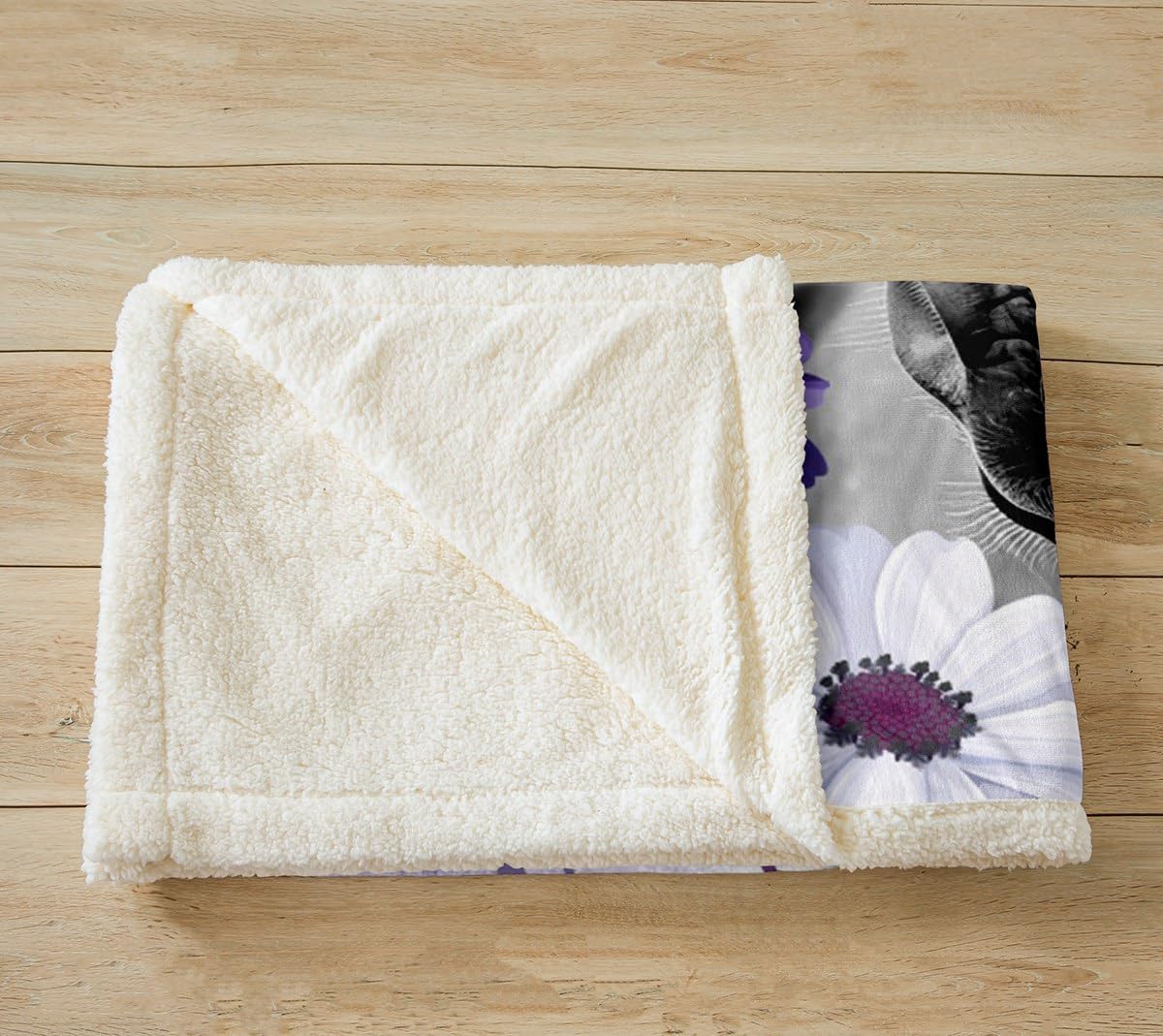 Feelyou Girls Horse Fleece Throw Blanket for Horse Lover Throw 50"x60" Farmhouse Daisy Floral Sherpa Throw Blanket 3D Horse Flower Plush Blanket Purple Abstract Room Decor Fuzzy Blanket