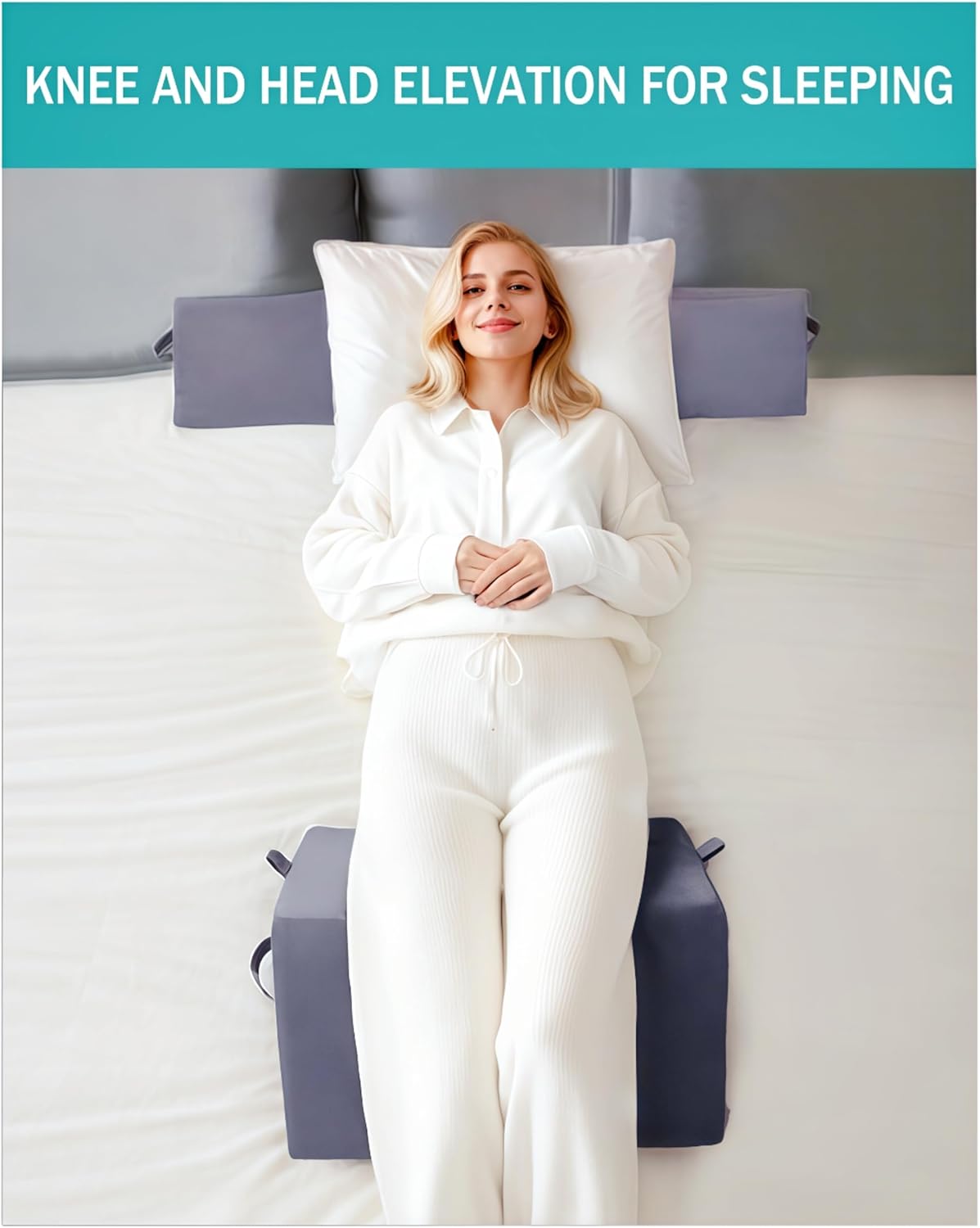 Wedges for Bed Positioning, Side Wedge Pillows for Seniors 3PCS, Multifunction Positioning Wedge Pillow for Sleeping and Back Pain Relief, Wedge Pillow for Bed Sores, Knee Elevated