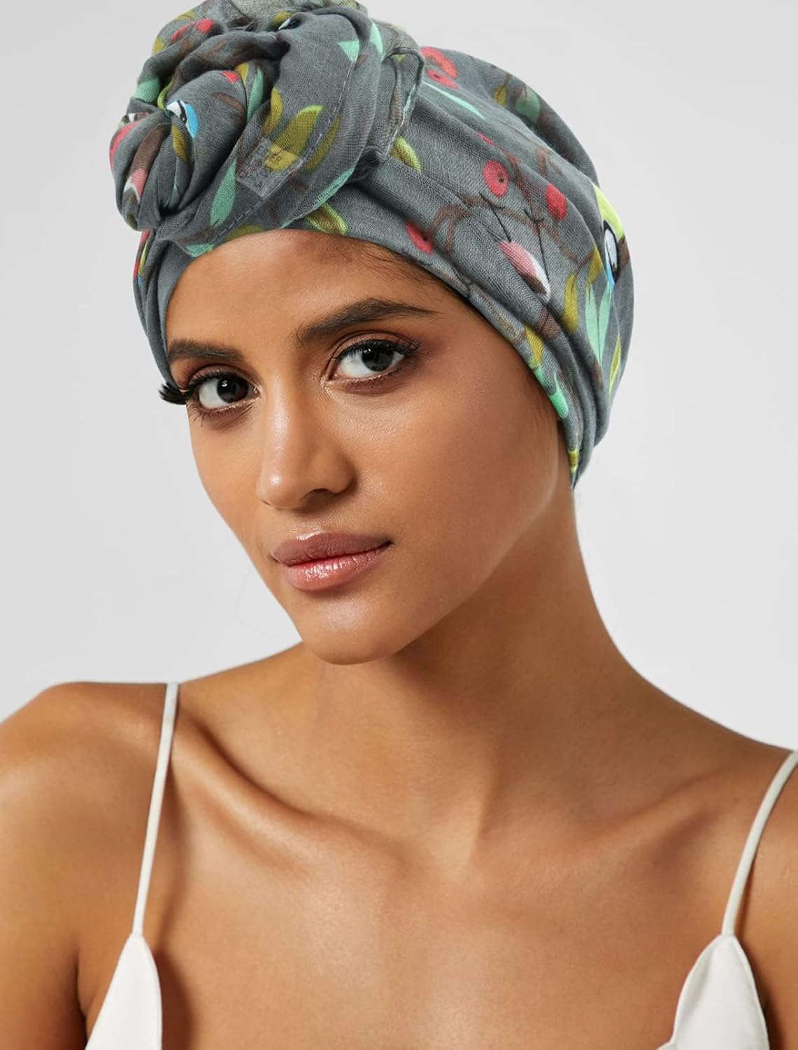 GERINLY Scarfs for Women Lightweight Floral Birds Print Cotton Scarves and Wraps for Spring Shawl Boho Scarf