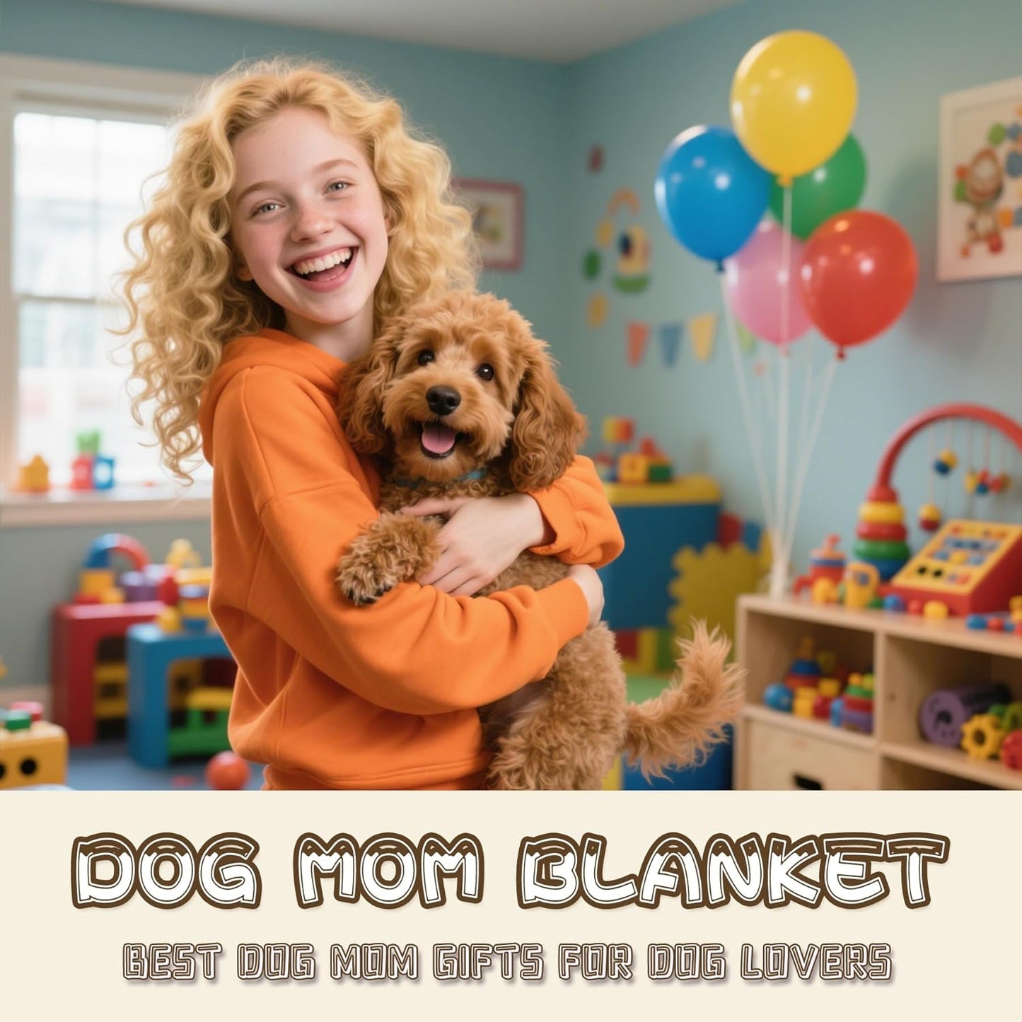 Quilazy Dog Mom Gifts for Women, Dog Lovers/Lady Themed Blanket for Women Girls, Mothers Day/Christmas/Thanksgiving Birthday Gifts for Dogs Lovers, Best Dogs Mom Doggie Throw Blanket 60"X50"