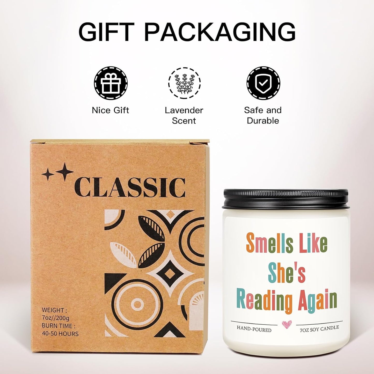 Funny Gifts for Book Lovers Women, Readers Gifts, Bookish Present, Reading Candle, Funny Birthday Book Day Gift for Bookworm, Librarian, Books Lover