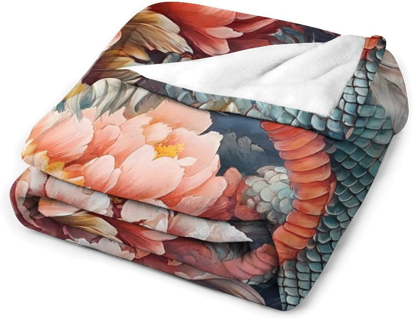 Dragon Throw Blanket for Couch Bed Plush Cozy Fuzzy Flannel Blanket for All Season 55"x70"