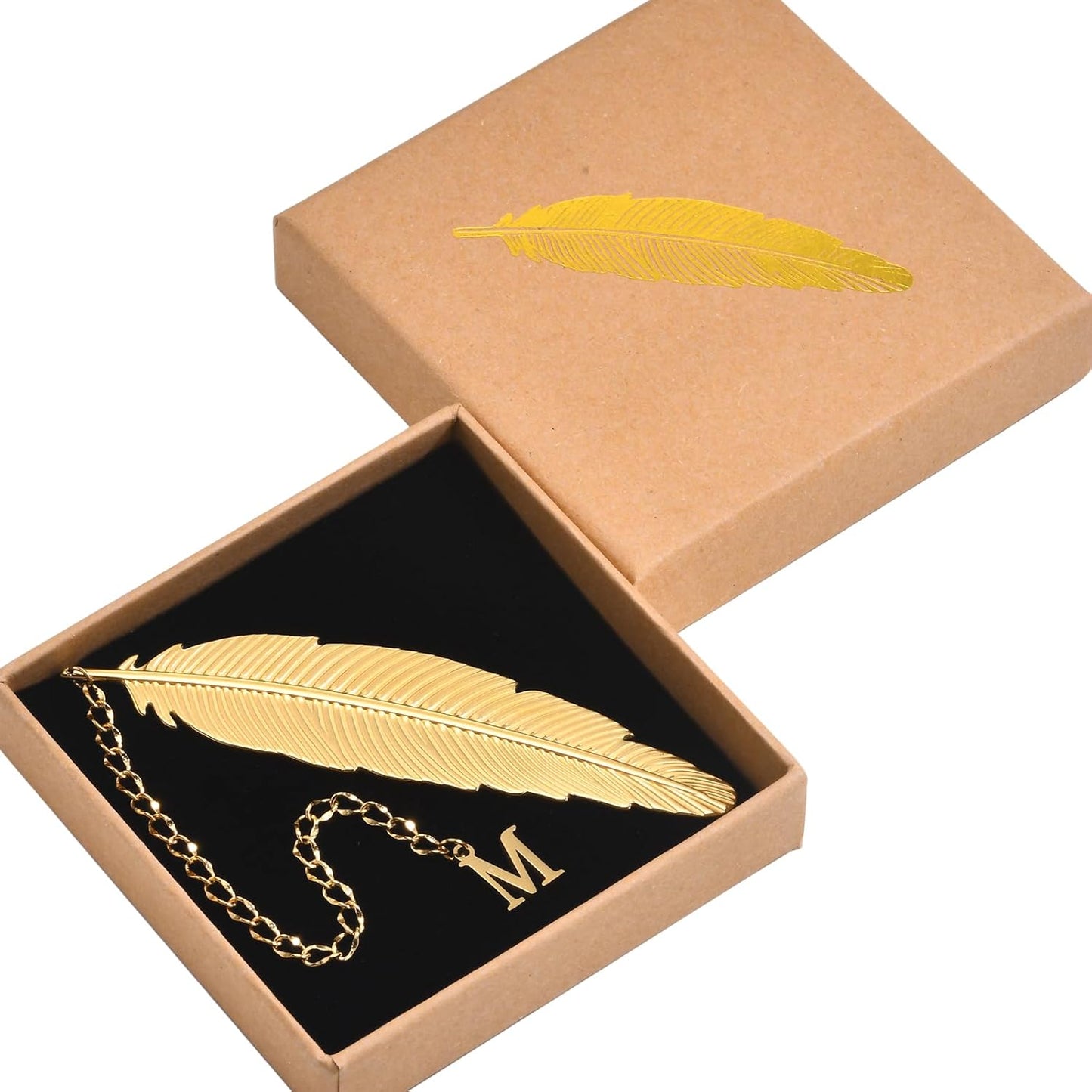 Metal Feather Bookmark with Initial - Cute 26 Letters Custom Initial Book Marks for Reading Women Book Lovers Gifts Teacher Appreciation Gifts Personalized for Readers Mom Student Friend