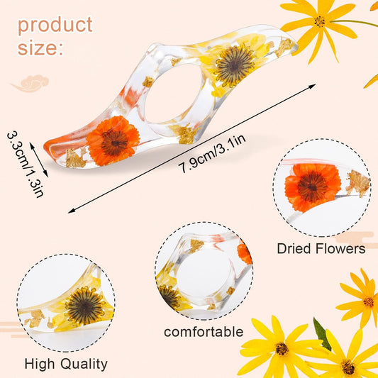Book Lover Gifts, 2 Pcs Thumb Book Page Holder Dried Flower Resin Book Page Holder and 1 Pcs Bookmark with Tassel, Gifts for Book Lovers, Women, Kids