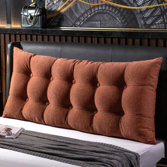 Solid Color Headboard Pillow Removable Reading Pillow, Large Bolster Positioning Support Wedge Pillow for Watching TV,Sofa(Size:200x20x60cm(79x7.8x23.6),Color:Coffee)