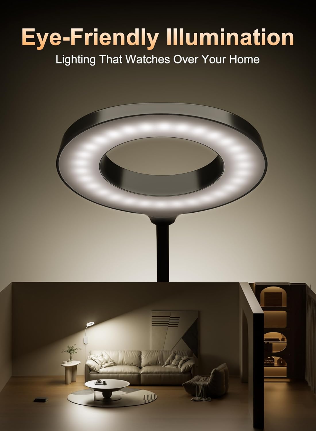Wall Mounted Reading Light, Bedside Headboard Lights with 10W USB Output Fast, 5 Dimmable & 4 Color Temperature, Memory Function, 4-Hour Auto Off, Flexible Rotation 3000K-6000K Bed Wall Lamp (Black)