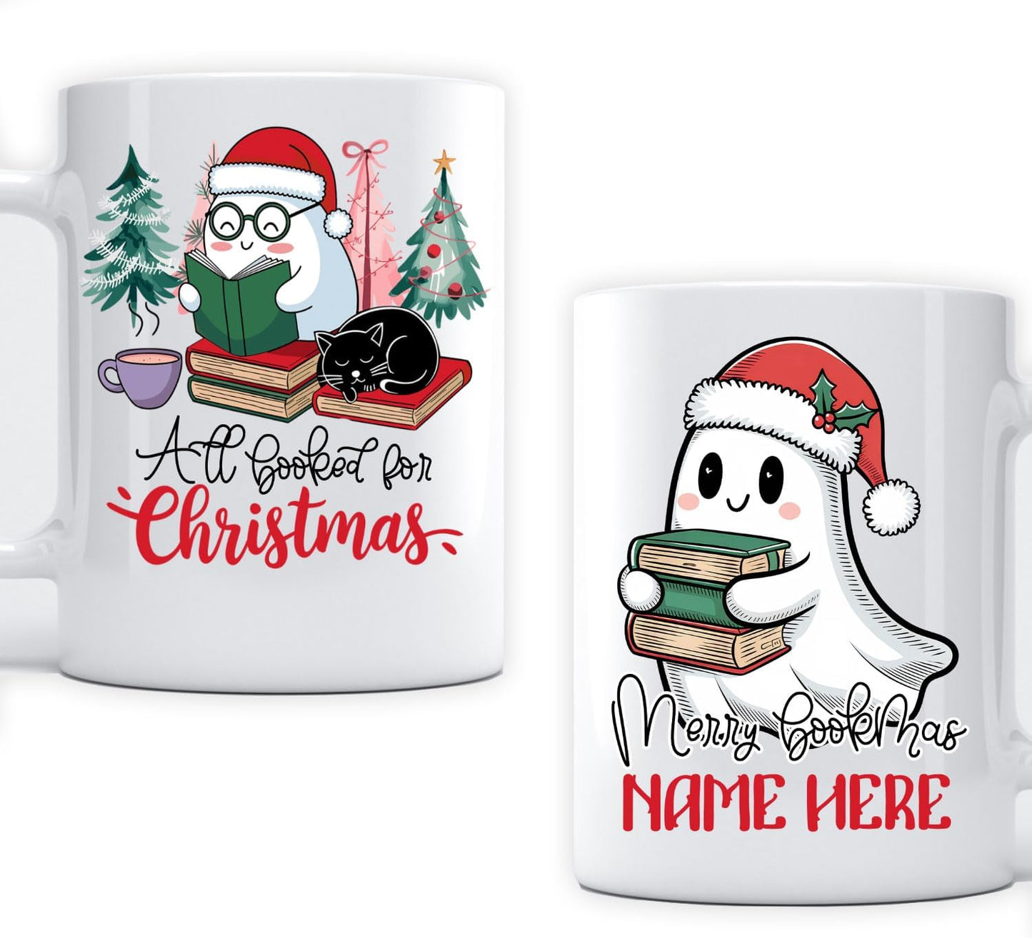 Reading Lover Personalized Mug 11oz Cozy Bookish Ceramic Gift for Merry Christmas Bookclub