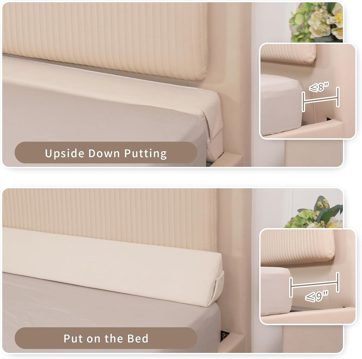 Aurako Queen Size Bed Wedge Pillow Headboard Pillow Mattress Wedge Bed Gap Filler Triangle Memory Foam Wedges Body Positioners for Sleeping Body Lumbar Backrest Reading Bolster Pillow