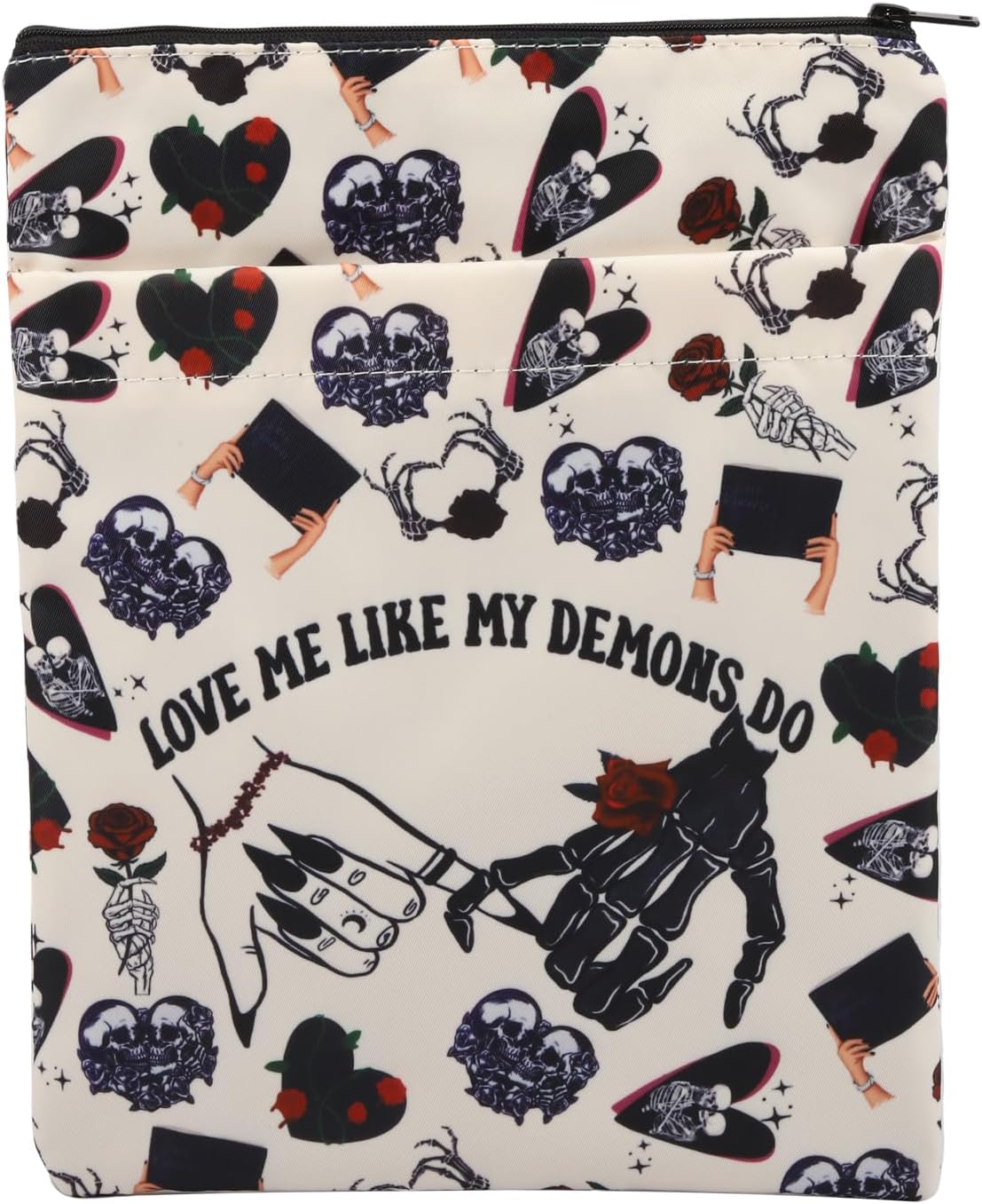 Enemies to Lovers Book Sleeve - Gothic Valentine & Wedding Gift - Skeleton Skull Hands - LoveMyDemonsBS
