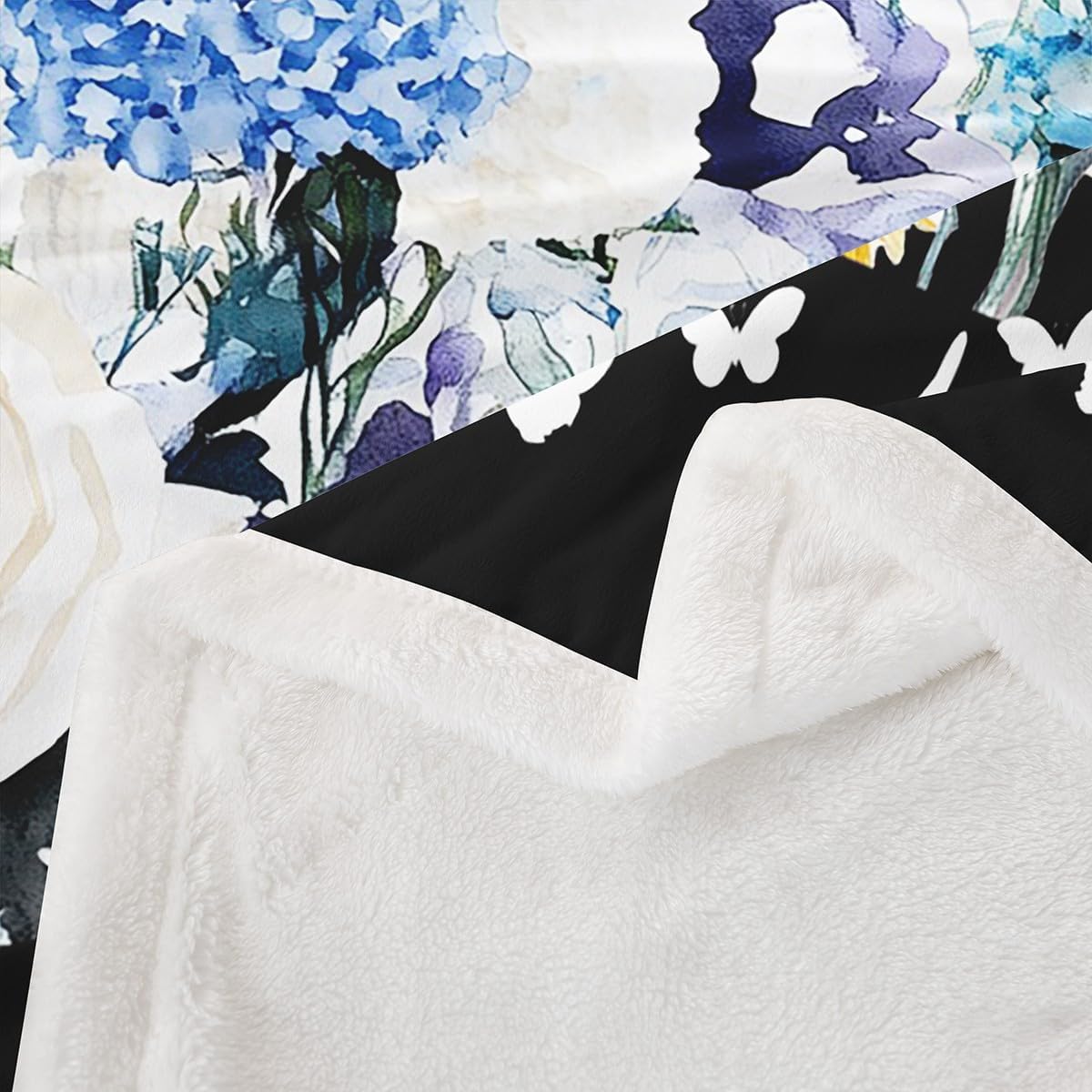 Erosebridal Dragonfly Fleece Blanket, Multicolor Floral Throw Blanket, Twin Size 60"x80", Soft and Warm, Perfect for Reading, Napping, Camping, Travel