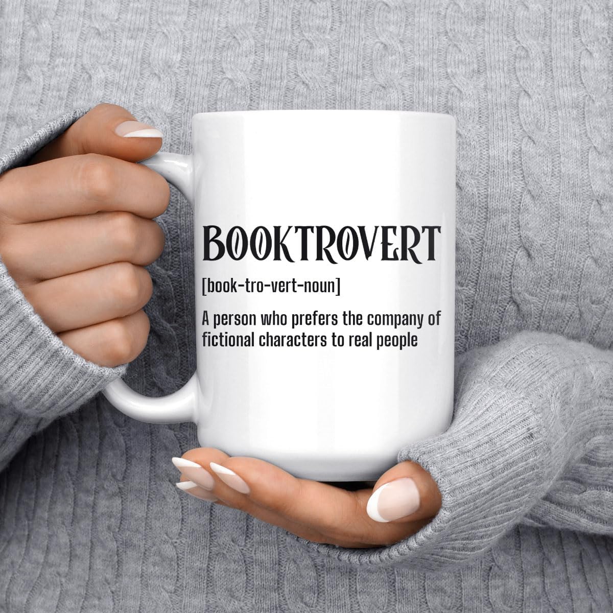 Booktrovert Noun Definition Ceramic Mug Custom Personalized Name 11 oz 15 oz Gift Idea for Book Reading Lovers Introvert Reader