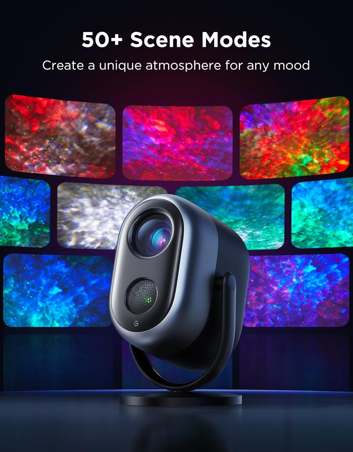 Govee Star Projector Lights, 7-Zone Colorful Nebula Effect, Compatible with Matter, 540ft² Coverage, LED Ceiling Lights for Bedroom, 50+ Scenes, 18 White Noise, Room Decor, Gifts for Kids, Sleep Lamp