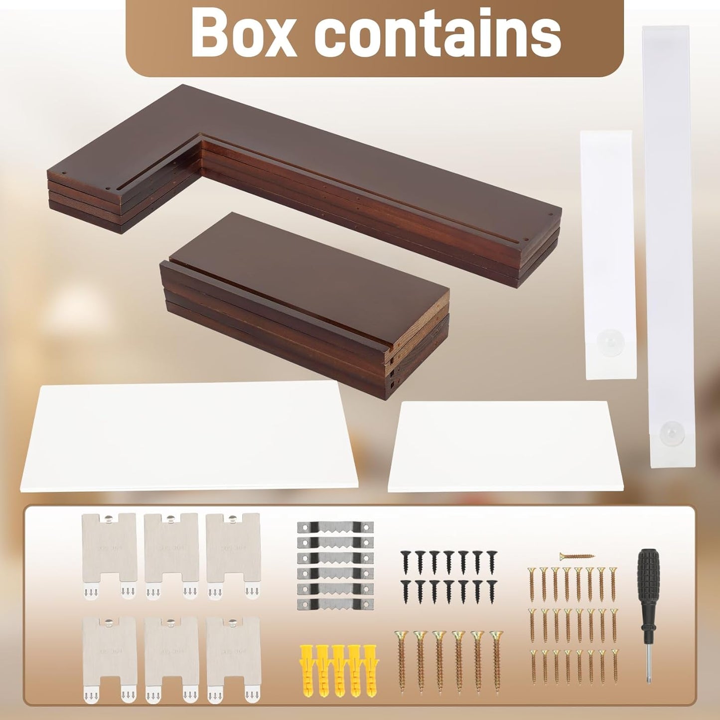 Floating Corner Shelves with Light, Set of 3 Corner Floating Storage Shelves for Living Room Bedroom Office Kitchen, Space-Saving (Including 6 LED Lights)