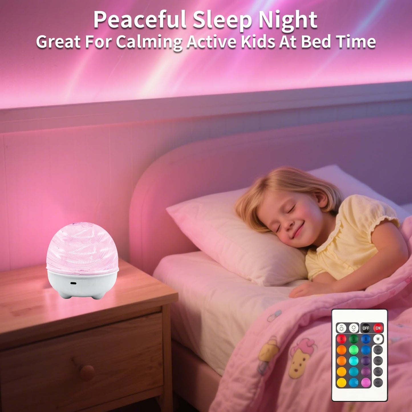Bath Lights for Kids, 2400mAh Cordless Ocean Projector with Remote & Touch Control, Splash-Resistant Rechargeable Shower Light (Not Waterproof), 16 Colors & 4 Modes for Bath Time & Bedroom