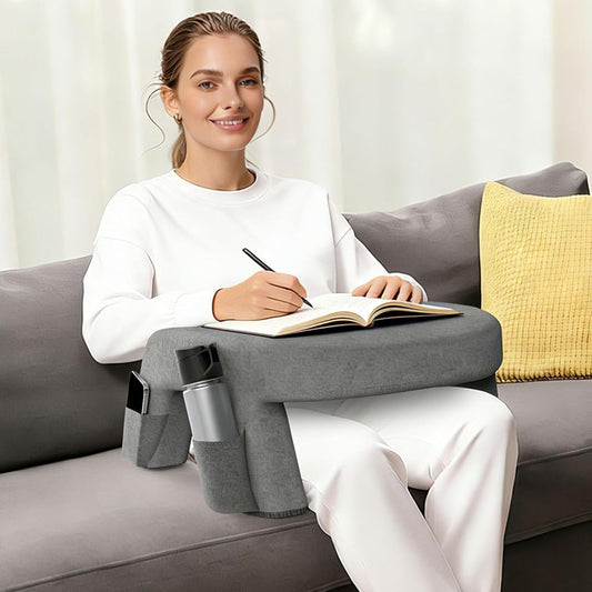 Memory Foam Reading Pillow, Ergonomic Bed Cushion, Non Slip Arm Rest Pillow with Lap Desk Support, Floor Couch Pillows, Reading Pillows with Design Work Crocheting Sitting Book Laptop Tablet