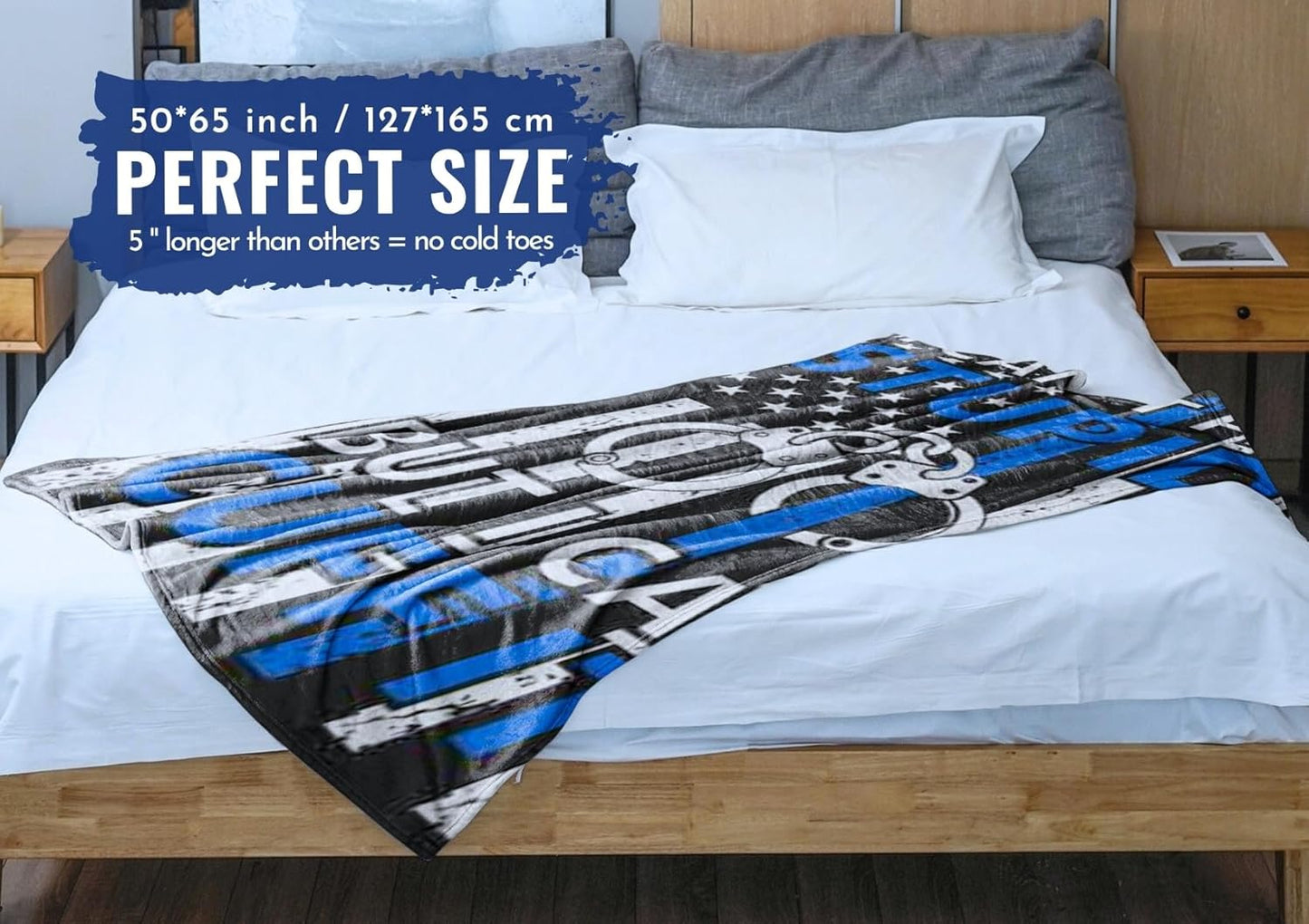 InnoBeta Police Officer Gifts for Men, Funny Throw Blanket for Law Enforcement, Correctional Officer for Birthday, Christmas (50x65 inches)