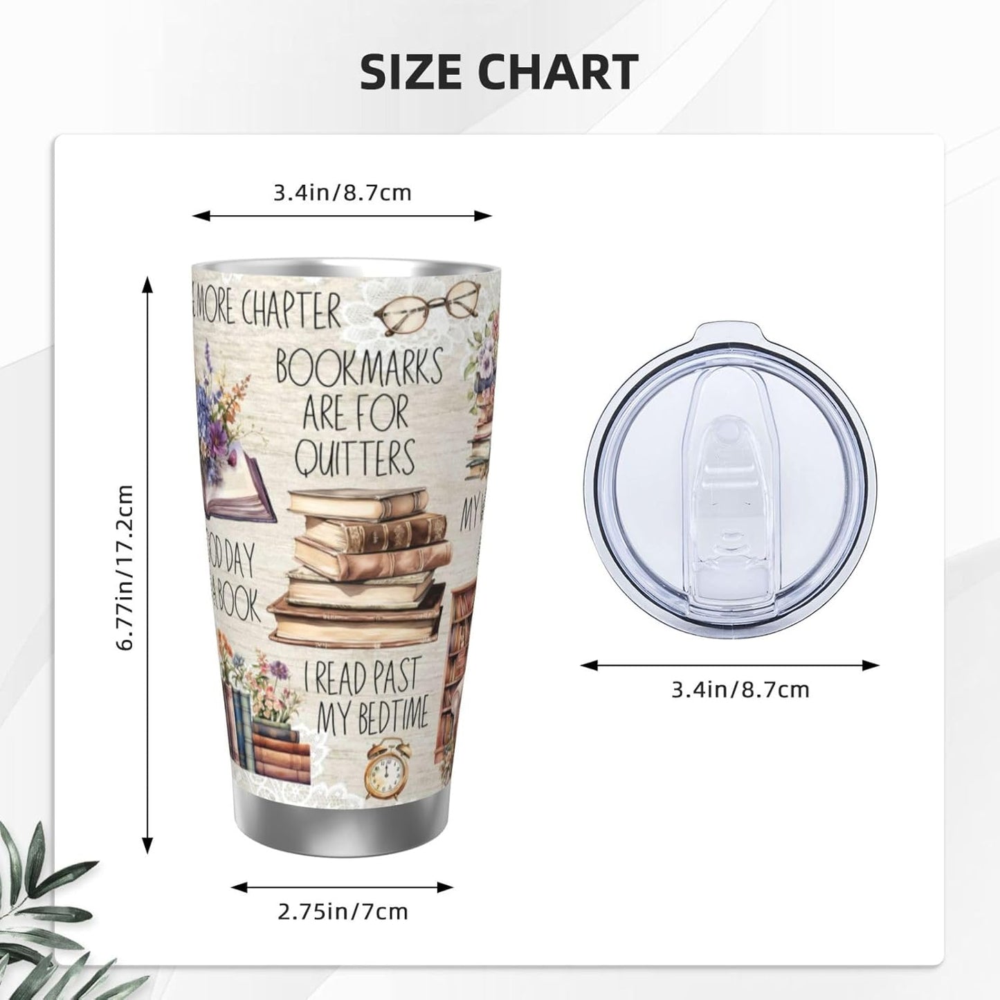 Reading Gifts for Women,Book Lover Coffee Tumbler Vacuum Insulated Stainless Steel Coffee Travel Mug Cup 20oz