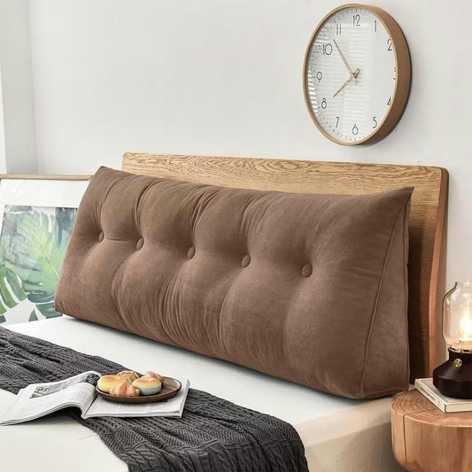 Large Bolster Triangular Headboard Wedge Backrest Positioning Support Bed Rest Reading Pillows Headboard Wedge Pillows for Day Bed Bunk Bed with Removable Cover