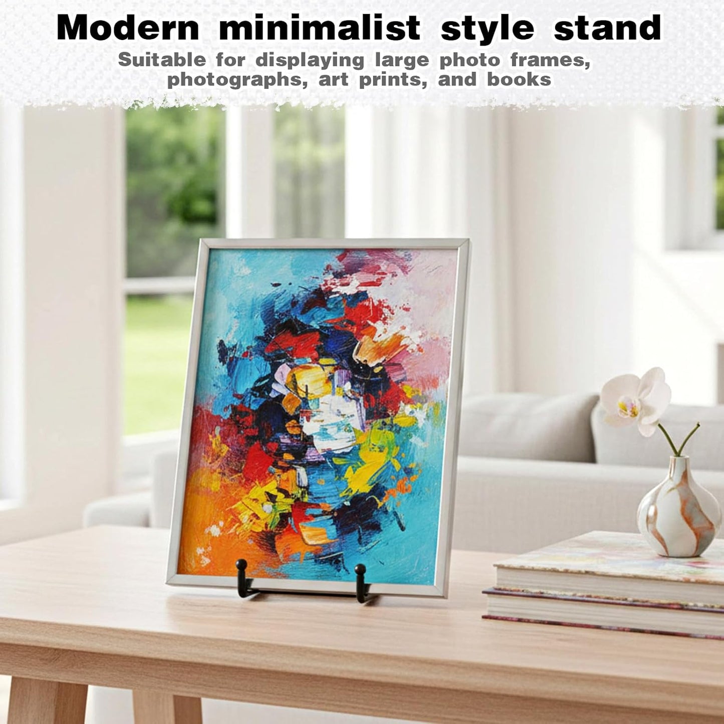 6 Pack 10 Inch Large Plate Stands for Display, Plate Holder Display Stand, Metal Black Picture Stand, Large Metal Black Frame Stands for Books, Plaques, Photo Frame, Photo Easel