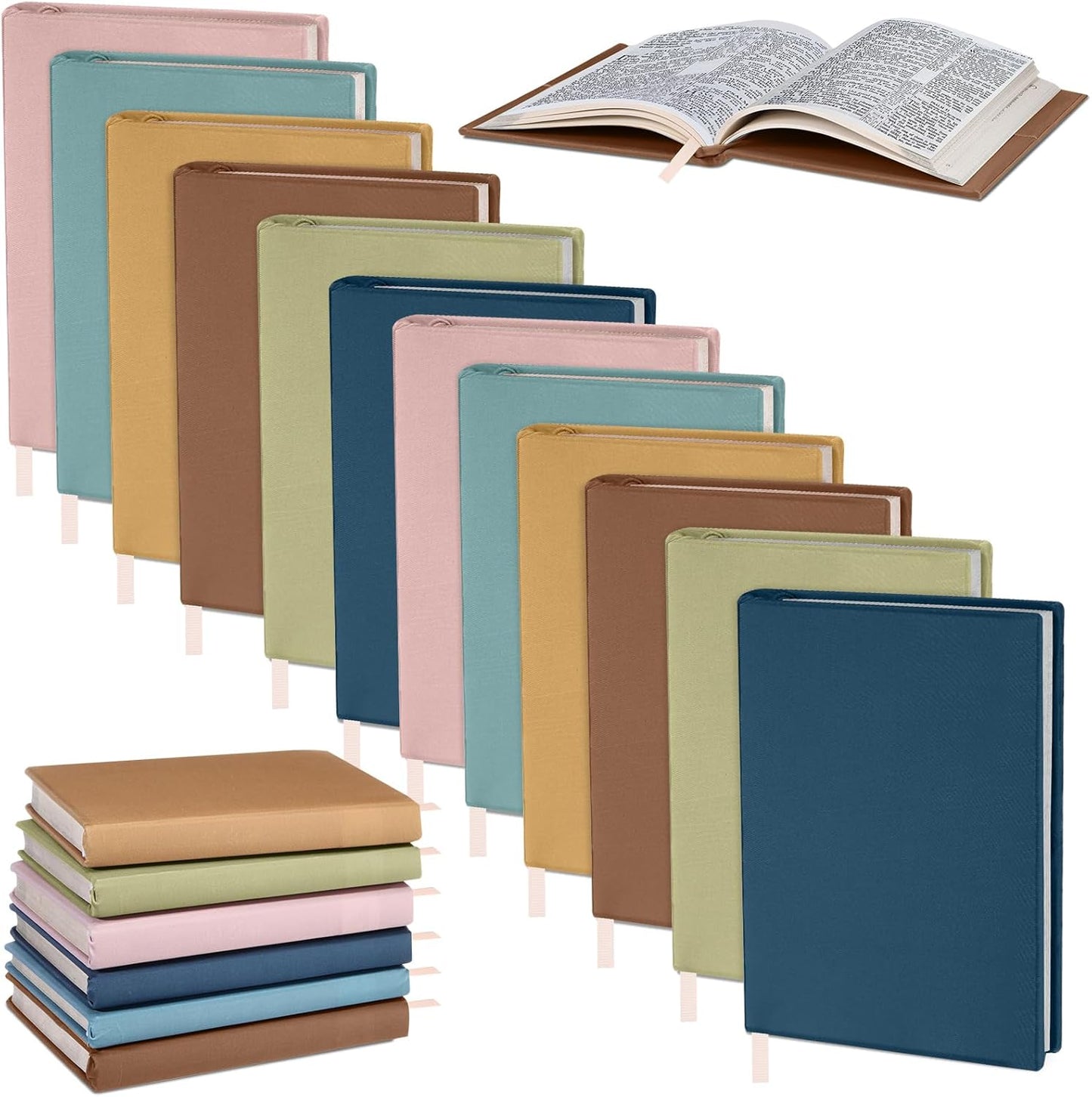 12 Pack Stretchable Book Covers, 7.09 x 12.99 Inch Washable Reusable Fabric Book Sleeve Covers Suitable for 6-9 Inch Hardcover Textbooks Notebook Protection(Textured Colors)