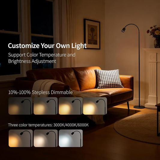 Aisilan LED Floor Lamp with Remote Control, Dimmable Standing Reading Lamp, Touch Control, Adjustable Color Temperature & Brightness, Modern Floor Lamps for Living Room Bedroom Office
