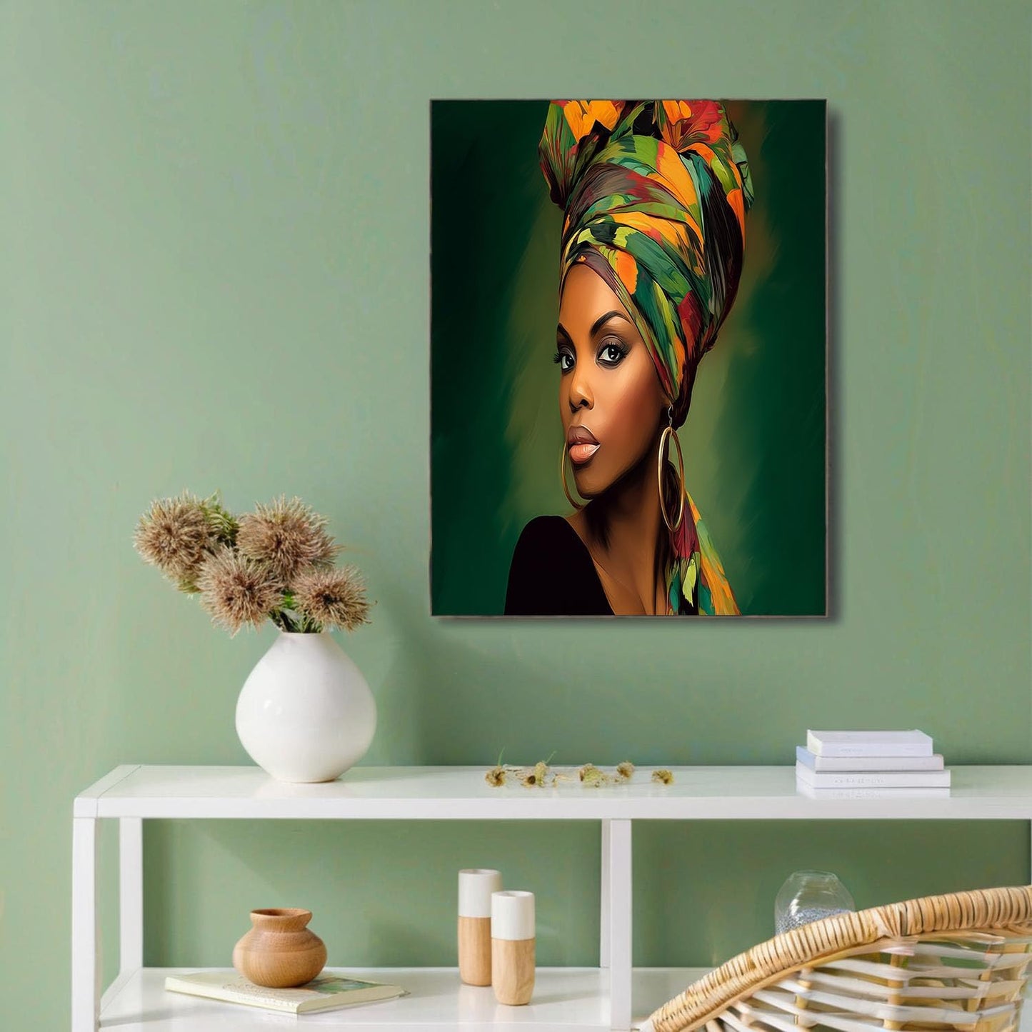 GDJSMIN Colorful Portraits Wall Art, Beautiful Black Women Poster for Reading Room Living Room Decor 12x 16 inch Unframed