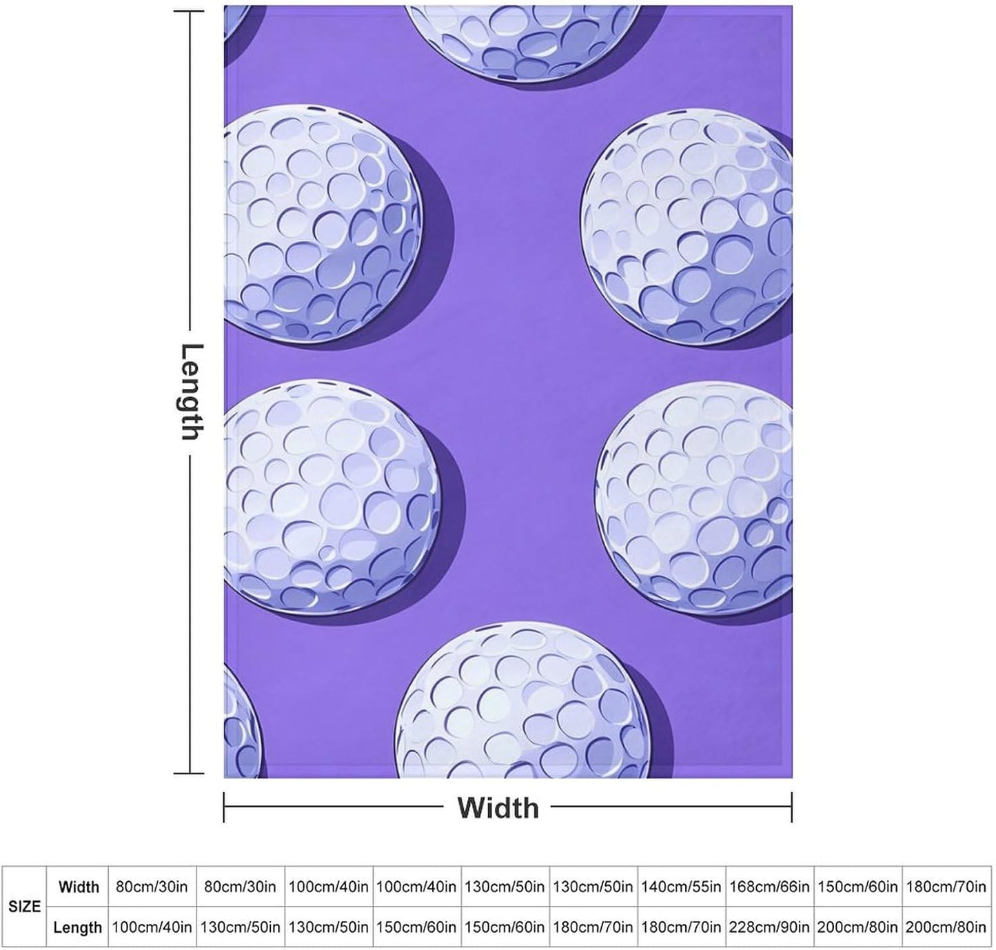 Golf Ball Throw Blanket for Couch Bed Plush Cozy Fuzzy Flannel Blanket for All Season 66"x90"
