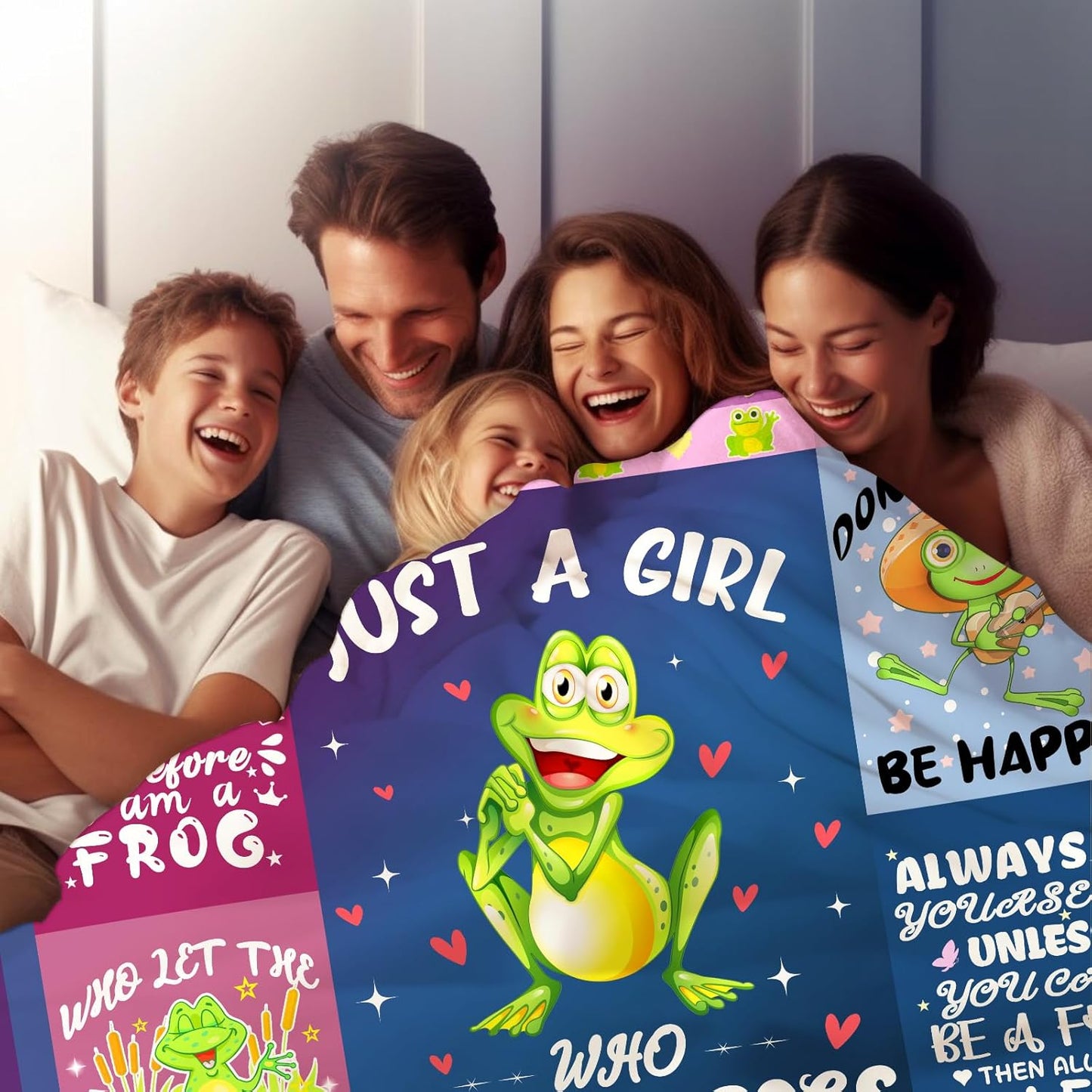 Cute Green Frog Blanket Soft Cozy Flannel Frogs Blankets and Throws Bed Bedding Sofa Chair Home Decor, Best Birthday Christmas Frog Gifts for Adults Kids Women Girls 50"x40"