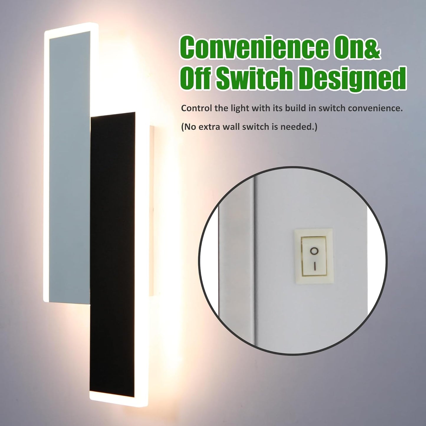 2Pack RV LED Vanity and Bedside Wall Sconce with Switch, 12V Metal Interior Light Fixture with Acrylic Lens, Energy-Efficient Reading Lamp for RV, Motorhome, Camper, Trailer