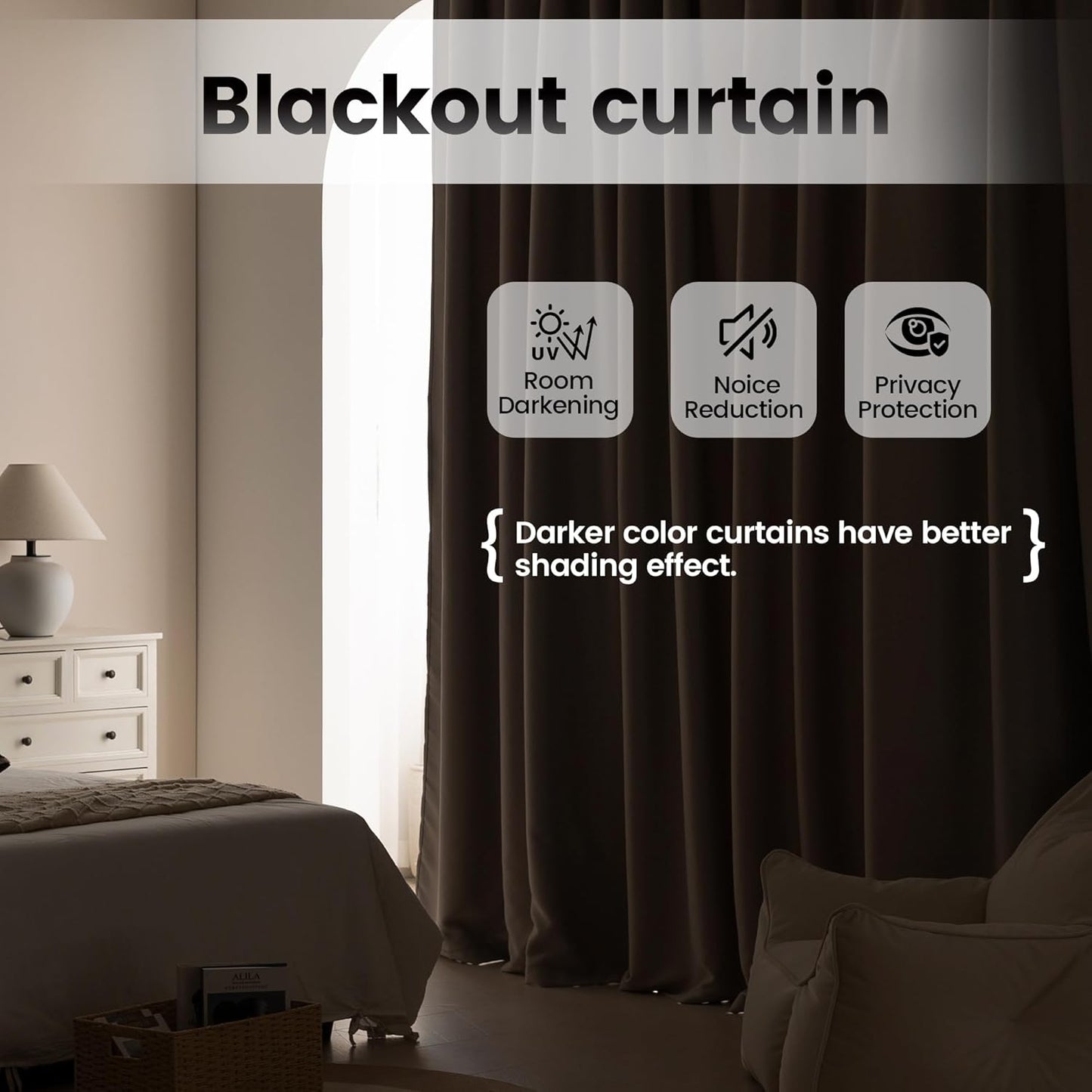 Extra Wide Room Divider Blackout Ceiling Theater Curtains with Hook, Floor Theater Curtains for Living Room(1Panel, Navy, W8.3ft x H9ft)