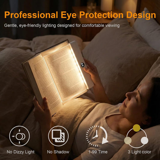 Flat Book Page Lights for Reading at Nights in Bed Rechargeable USB Clear Glow LED Neck Ultra-Thin Lamp Headboard Portable Clip on Panel Readers Kids Women Men Lovers Gifts Accessories (PINK)