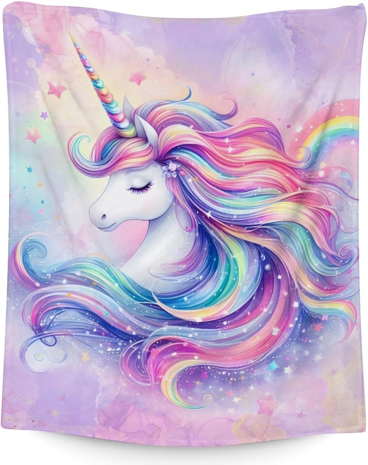 Girls Blanket for Kids Age 8-10, Unicorn Gift, 50 x 40 Inches Flannel Throw for Girls Teen, for Unicorn Lovers, Ultra Soft Cozy Throw Blanket for Bed Couch Sofa Living Room Camping