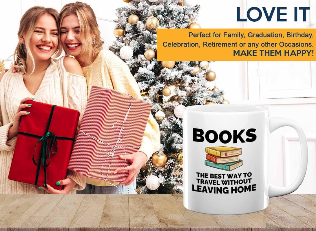 Book Lover Coffee Mug 11oz White - The best way - Gift For Poets Bookish People Bibliophile Librarian Book Club Reader