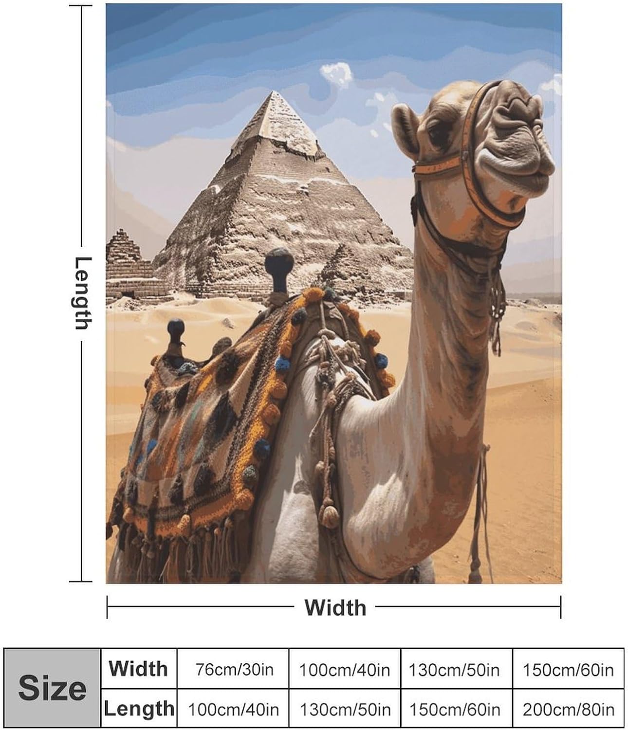 Pyramid Camel Blanket Super Soft Lightweight Throw Blanket Cute Cozy Warm Bed Blanket Decorative Fuzzy Blanket All-Season Home Decor Gift for Sofa Couch Living Room 50"*60"（130 * 150cm）