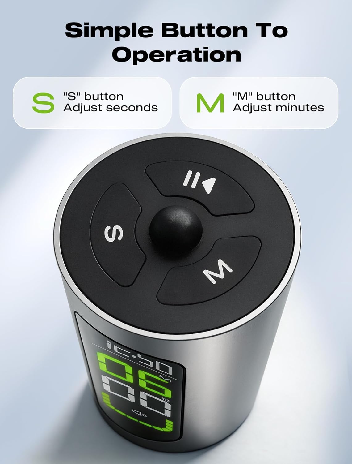 MASHI Visual Timer for Kids & Adults, 99-Min Digital Countdown Clock with U-Shaped Progress Bar, Silent/Vibration/Loud Alarm, Type-C Rechargeable Productivity Tool for ADHD, Classroom, Study