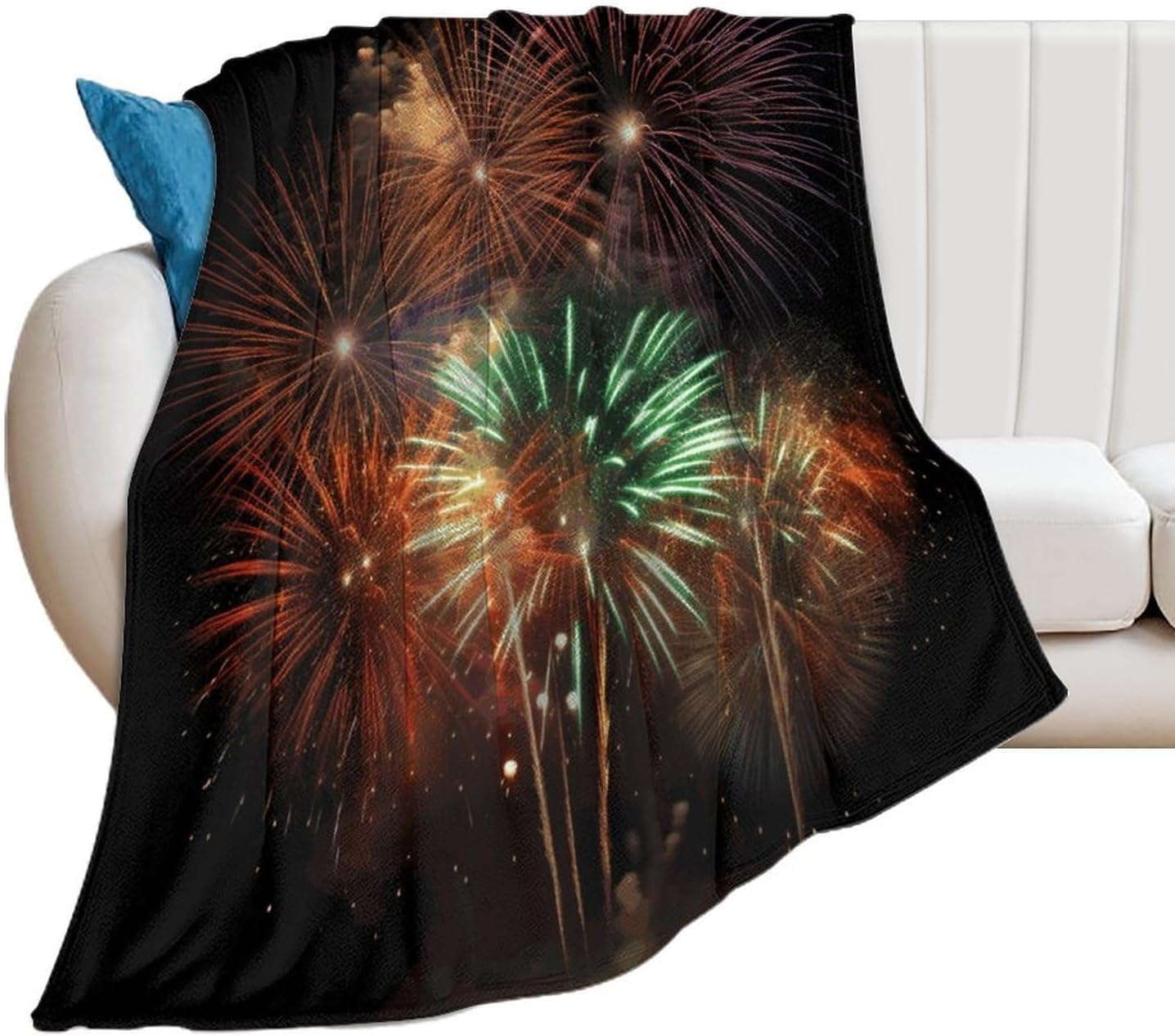 Splendid Fireworks Blanket Super Soft Lightweight Throw Blanket Cute Cozy Warm Bed Blanket Decorative Fuzzy Blanket All-Season Home Decor Gift for Sofa Couch Living Room 40"*50" （100 * 130cm）