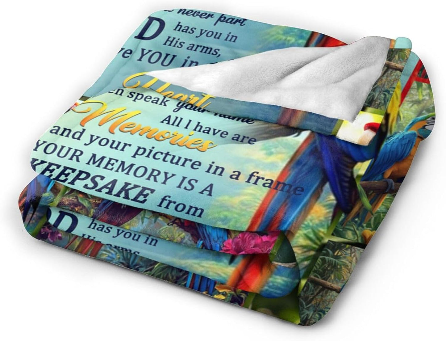 Parrot Blanket Parrots Throw Blanket Soft Cozy Warm Fuzzy Fleece Lightweight Plush Merch Animals Decor Gifts for Bird Lover Man Woman Boys Girls Couch Bedding Sofa 50"X40"