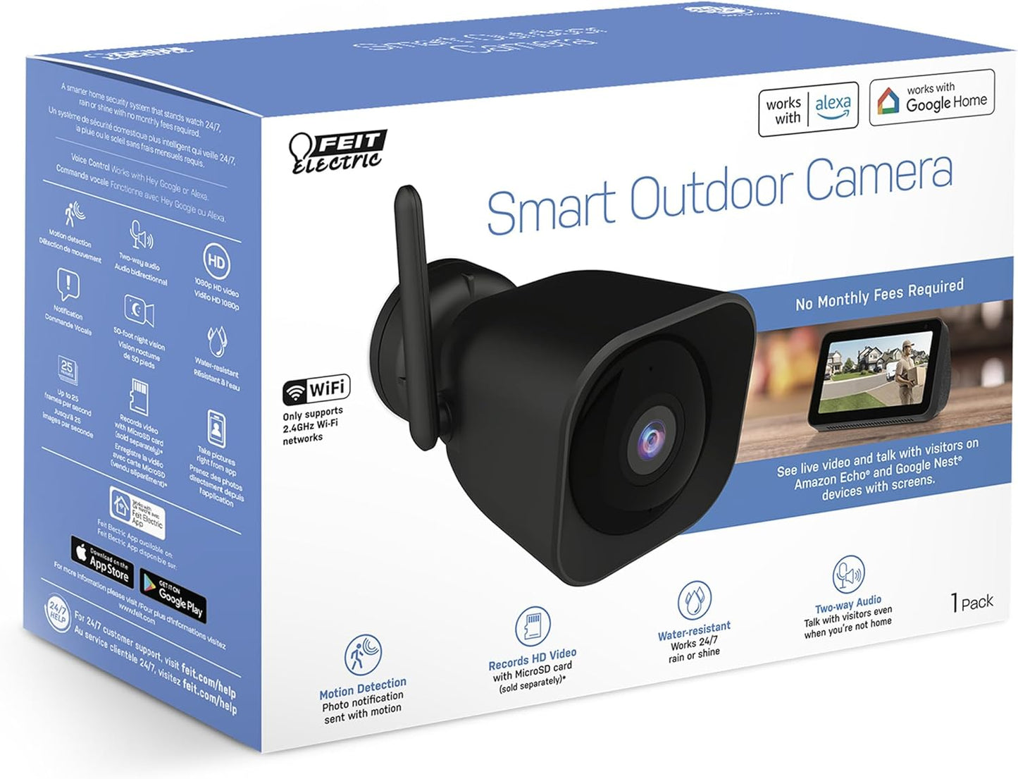 Feit Electric CAM/WM/WiFi 1080p HD Outdoor WiFi Smart Home Security Camera with Night Vision