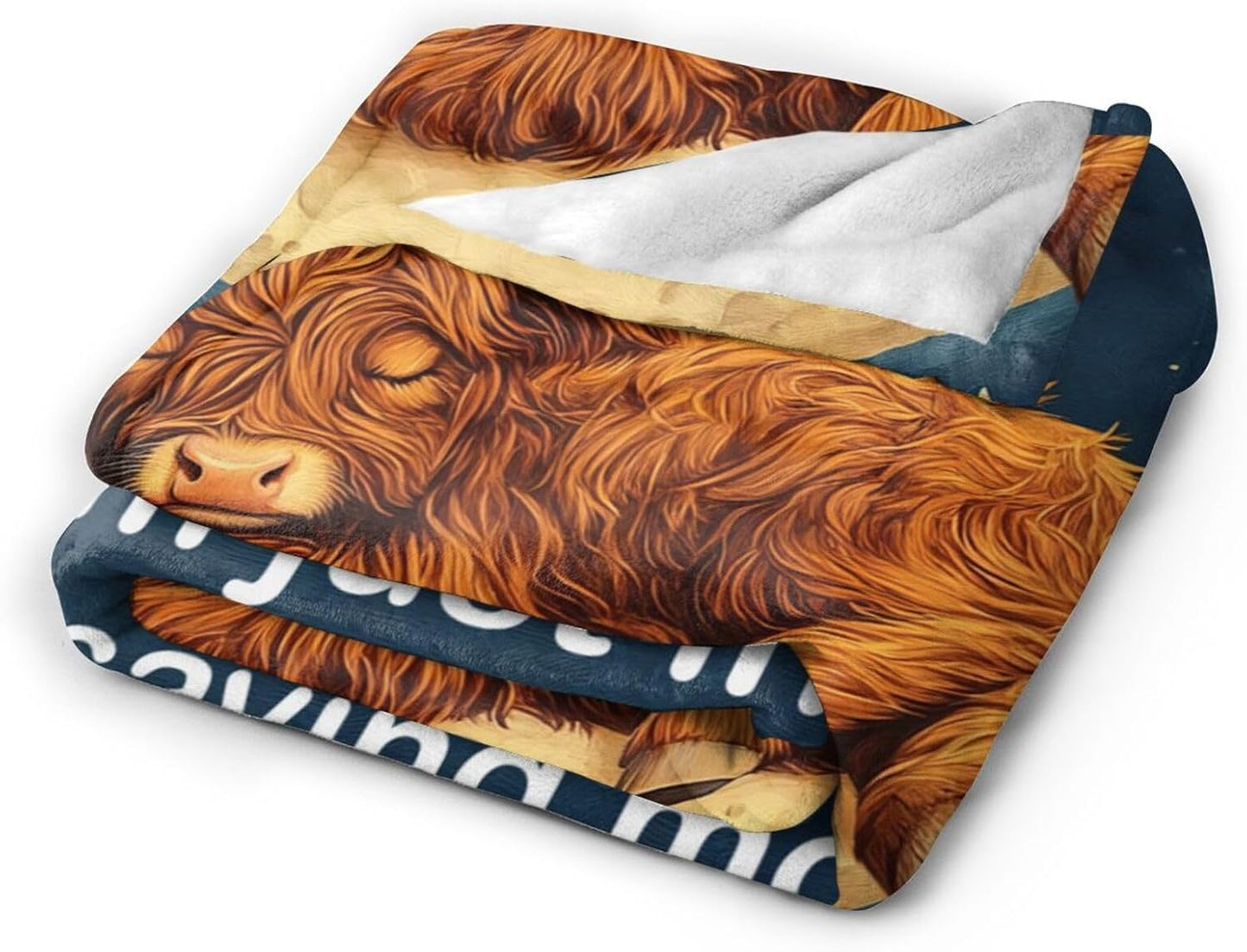 Highland Cow Blanket Soft Warm Cute Cattle Plush Throw Blanket Cozy Sleeping Flannel Fleece Bedding Stuff Animal Decor Blanket Gifts for Lover Girls Boys Kids Women Adults Bed Travel 40"x50"