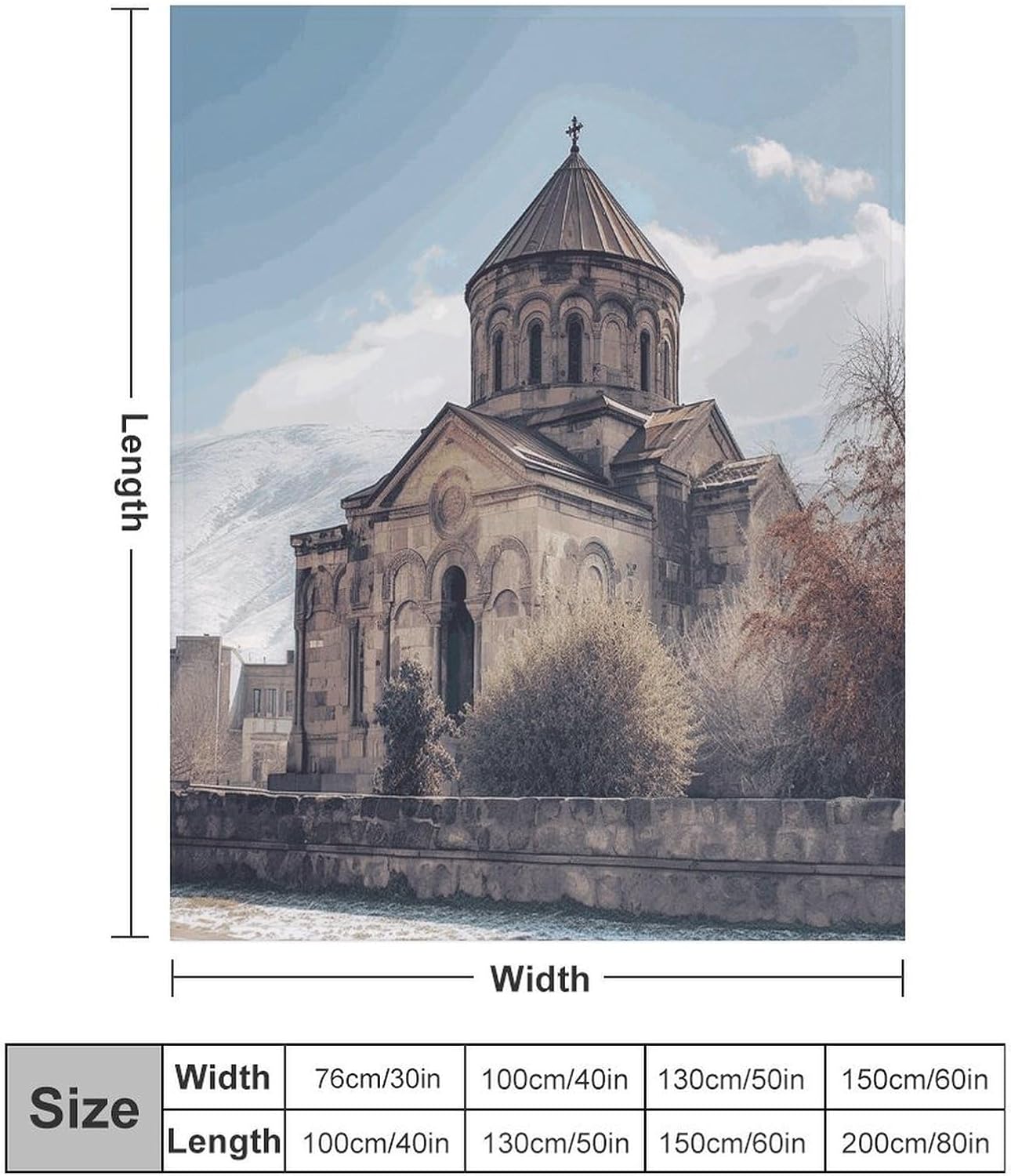 Armenian Church Throw Blanket for Couch Super Soft Warm Lightweight Throw Blankets Cozy Flannel Bed Blanket Cute Decorative Blankets for All Seasons Home Decor Gift 60"*80"（150 * 200cm）