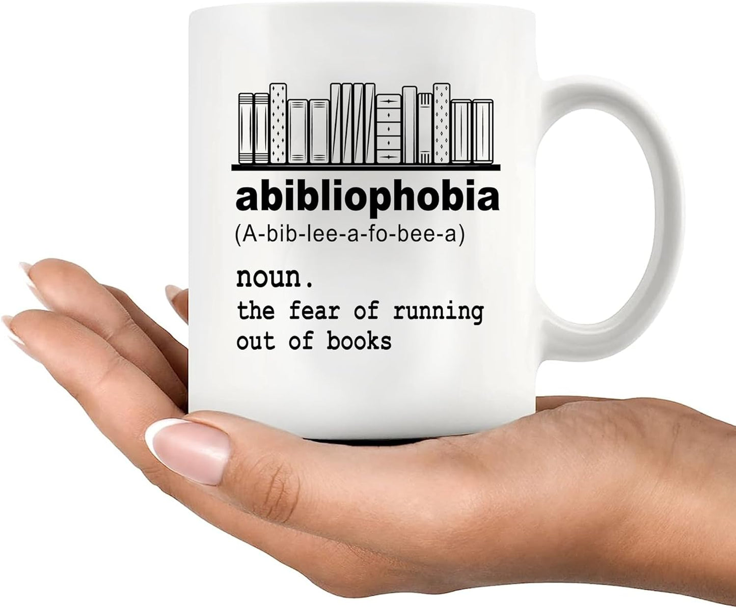 Panvola Abibliophobia Definition Mug Book Lover Gifts For Women Men Librarian Reader Novelty Drinkware Ceramic Coffee Mug White (11 oz)