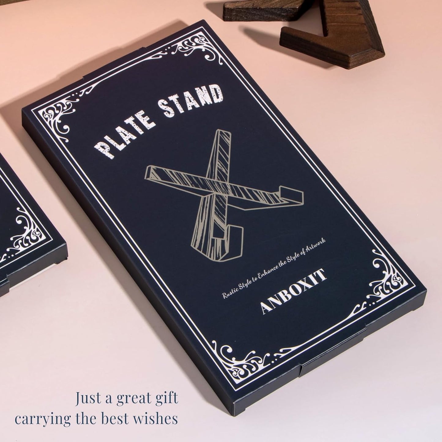 Plate Stand for Display - 6.5 Inch Plate Holder Display Stand, Wooden Picture Frame Holder, Decorative Table Top Easels