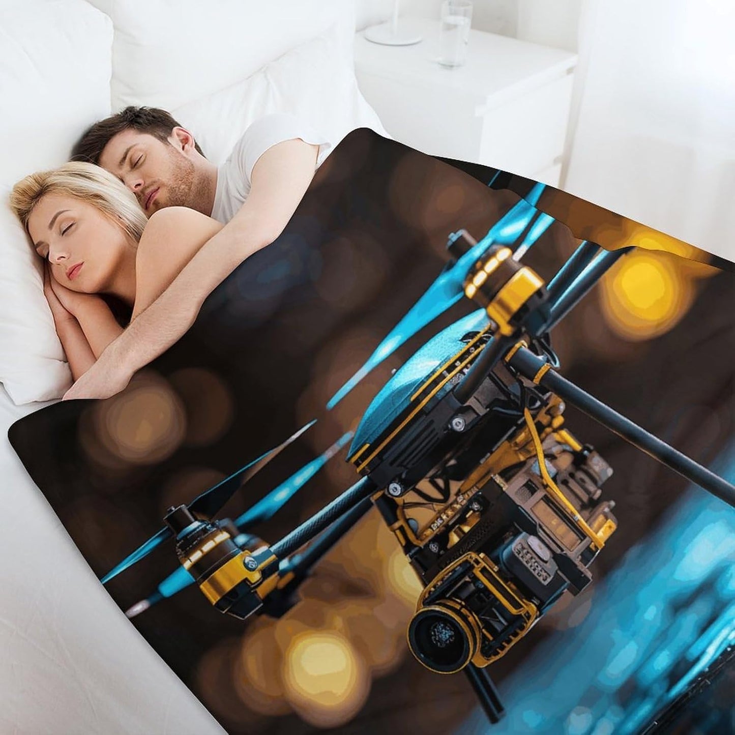 Ultra-Soft Micro Fleece Blanket Cooling Blanket Lightweight Warm Blanket Drone Throw Blanket 60"x80" Cozy Air Conditioning Quilt Large Fleece Throw Blanket for Bed Couch Sofa All Seasons