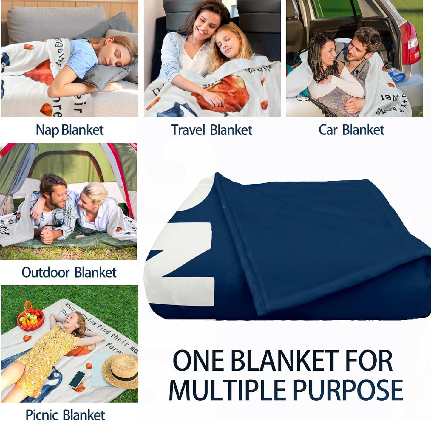 Funny Gifts for Men, Blanket Gift for Dad from Daughter Son Wife, Birthday Gift for Dad Husband Papa Grandpa Stepdad, Soft Throws Blanket for Travel Couch Bed Camping Napping, 60" x 50", Blue